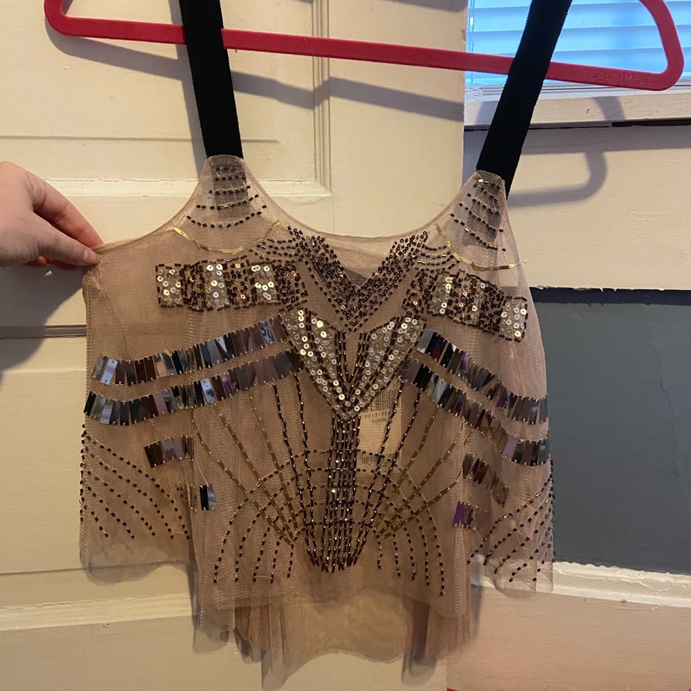 Sequin Mesh Crop
